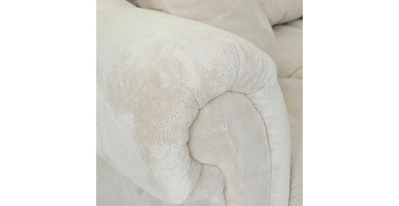 ECKSOFA  in Plüsch Weiß  288/190 cm  - Dunkelbraun/Weiß, KONVENTIONELL, Holz/Textil (288/190cm) - Carryhome