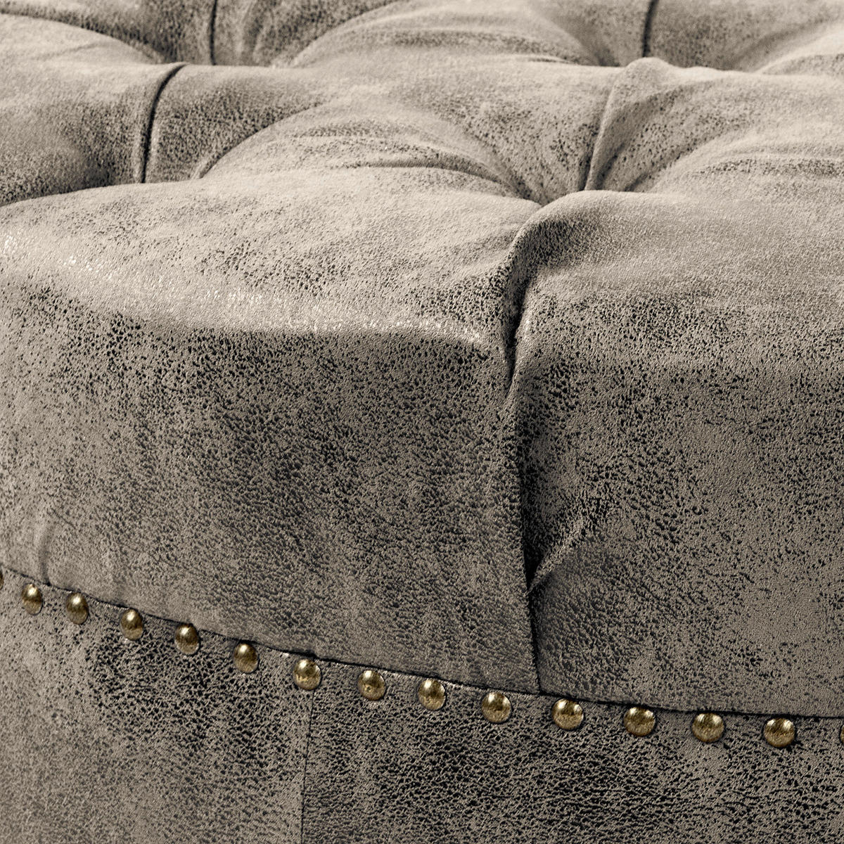 HOCKER Textil Hellgrau  - Hellgrau/Braun, Design, Holz/Textil (80/45/80cm) - Livetastic