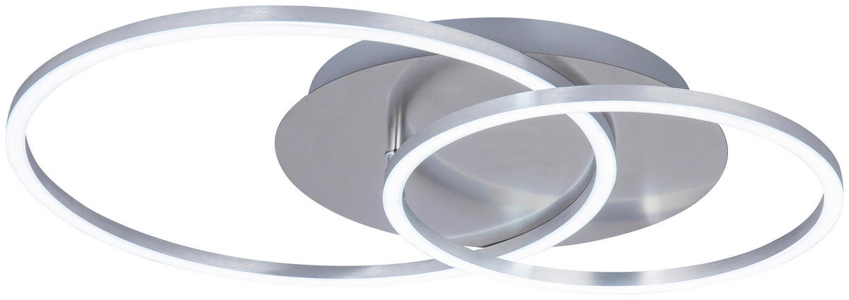 STROPNÍ LED SVÍTIDLO, 54,7/40/7 cm - barvy hliníku, Design, kov/plast (54,7/40/7cm) - Novel