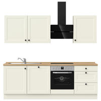 KÜCHENLEERBLOCK 240 cm   in Weiß, Eichefarben  - Eichefarben/Schwarz, MODERN, Holzwerkstoff/Metall (240cm) - Nobilia