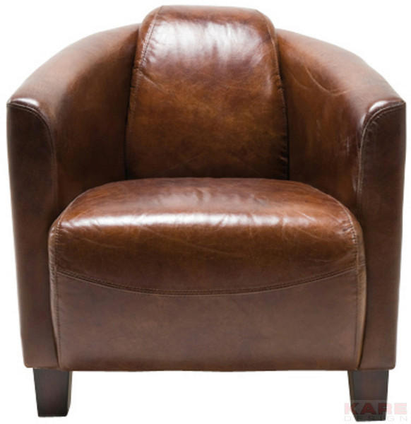 COCKTAILSESSEL Echtleder Braun    - Braun, Design, Leder/Holz (70/72/83cm) - Kare-Design