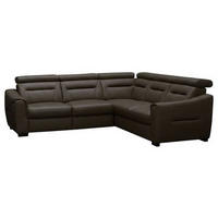 ECKSOFA Lederlook Echtleder Dunkelbraun  - Wengefarben/Dunkelbraun, Design, Leder/Holz (260/260cm) - Celina Home