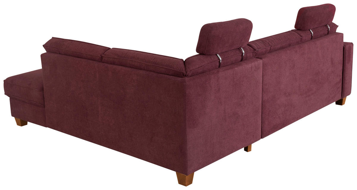 ECKSOFA in Flachgewebe Dunkelrot  - Eichefarben/Dunkelrot, Konventionell, Holz/Textil (236/213cm) - Sit & More