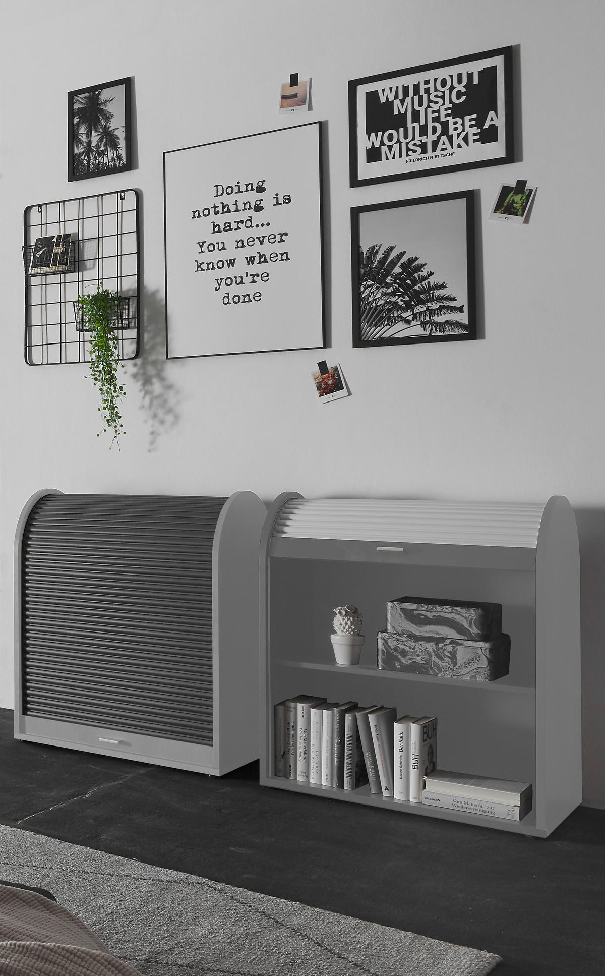 AKTENSCHRANK Graphitfarben, Grau  - Graphitfarben/Grau, MODERN, Holzwerkstoff/Kunststoff (69/85/44cm) - Livetastic