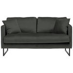 2-SITZER-SOFA Samt Dunkelgrau  - Dunkelgrau/Schwarz, Design, Textil/Metall (150/78/84cm) - Carryhome