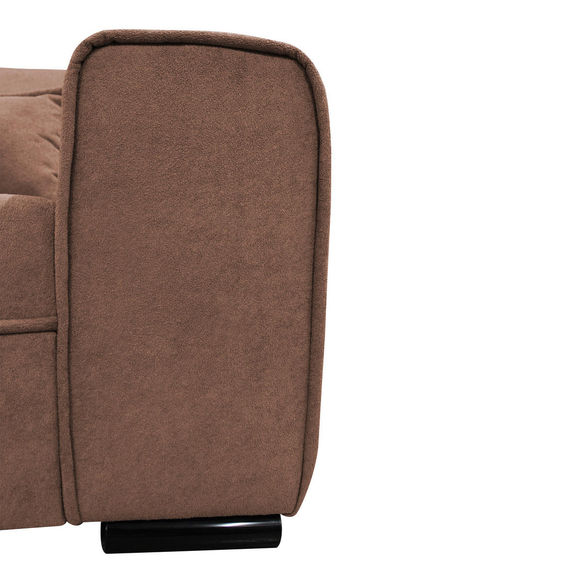 ECKSOFA in Struktur, Bouclé Altrosa  - Altrosa/Schwarz, Design, Kunststoff/Textil (175/270cm) - MID.YOU