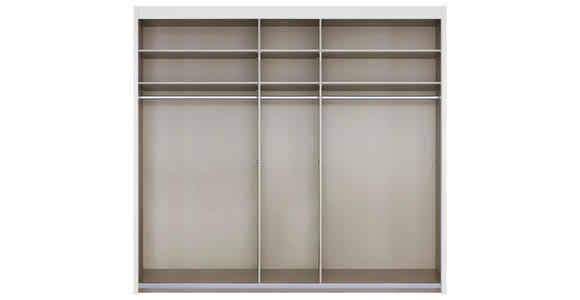 SCHWEBETÜRENSCHRANK  in Weiß, Eichefarben  - Eichefarben/Weiß, Basics, Glas/Holzwerkstoff (250/223/65cm) - Cantus