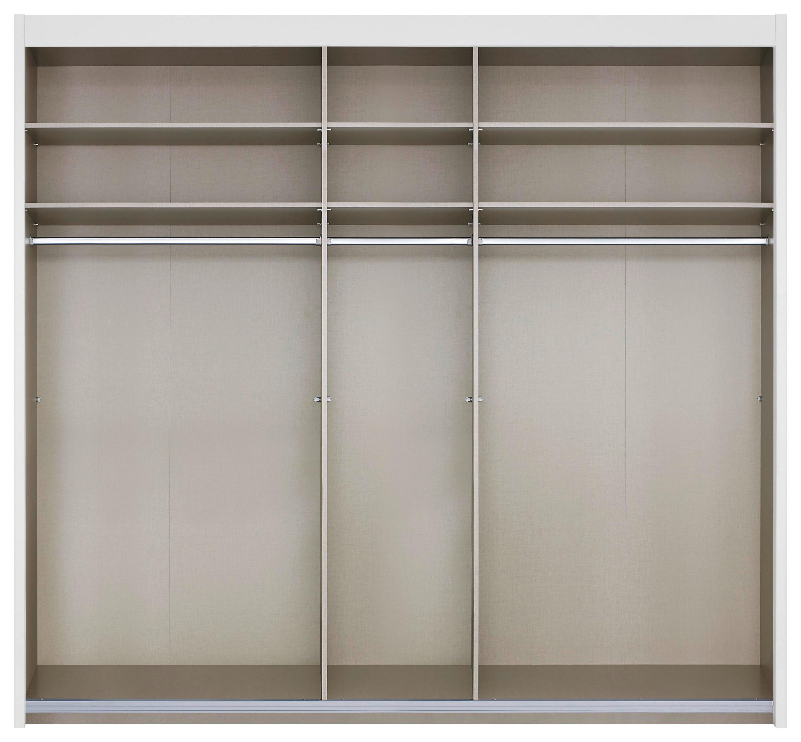 SCHWEBETÜRENSCHRANK 250/223/65 cm 3-türig - Eichefarben/Grau, Basics, Glas/Holzwerkstoff (250/223/65cm) - Cantus