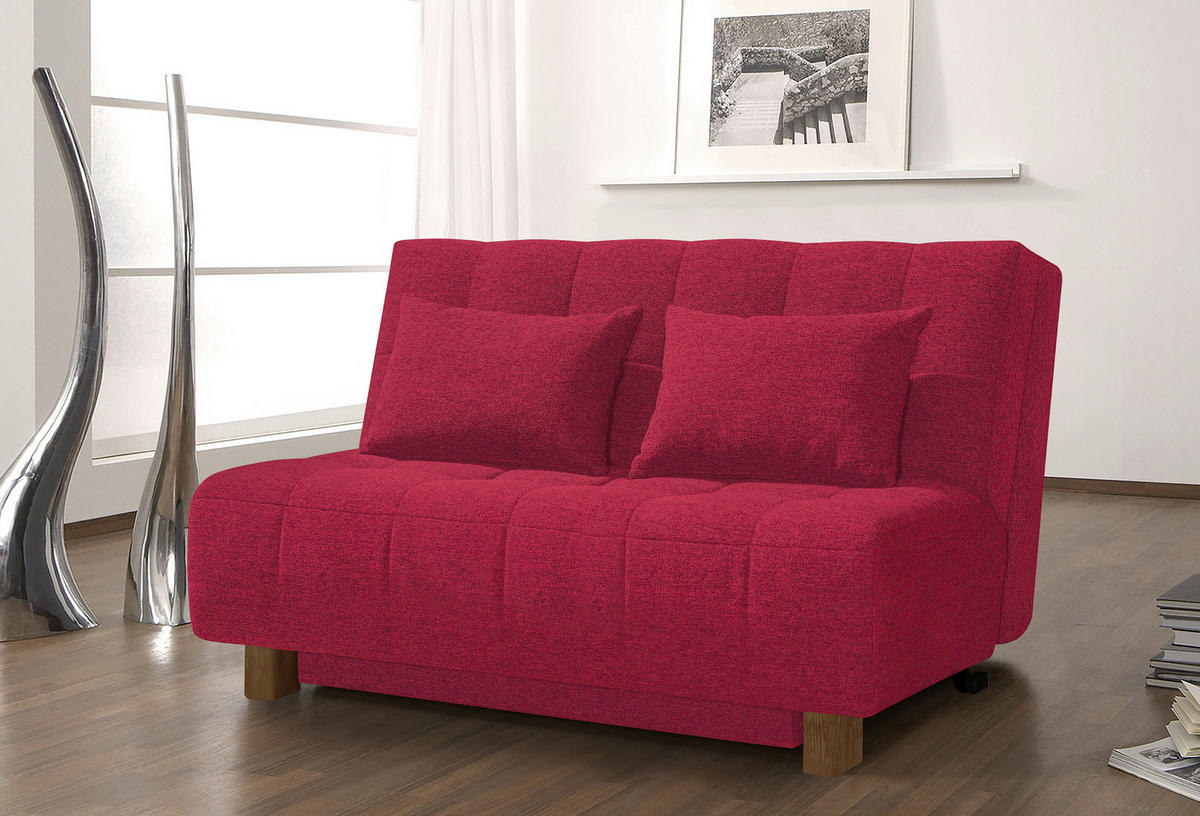 SCHLAFSOFA Flachgewebe Rot  - Rot/Naturfarben, Design, Holz/Textil (145/92/102cm) - Novel