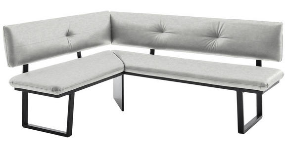 ECKBANK 140/180 cm in Creme, Schwarz - Creme/Schwarz, MODERN, Textil/Metall (140/180cm) - Cantus