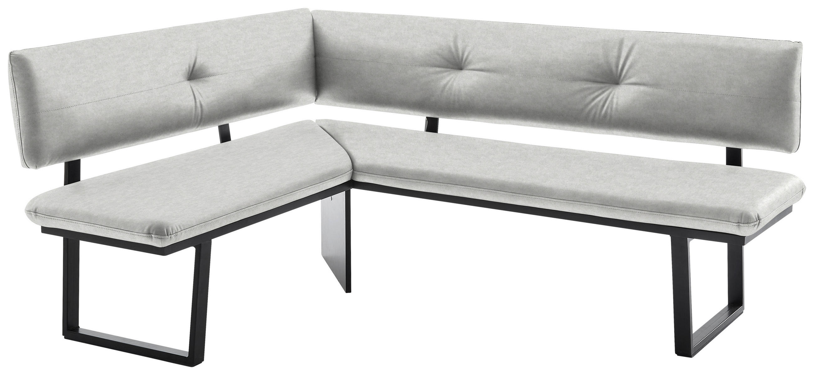 ECKBANK 150/190 cm  in Creme, Schwarz  - Creme/Schwarz, MODERN, Textil/Metall (150/190cm) - Cantus