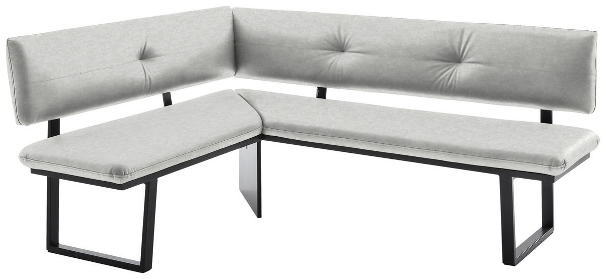 ECKBANK 140/180 cm  in Creme, Schwarz  - Creme/Schwarz, MODERN, Textil/Metall (140/180cm) - Cantus