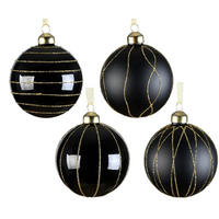 GLOB DE CRĂCIUN - negru, Konventionell, sticlă (8,00/8,00/8,00cm) - X-Mas
