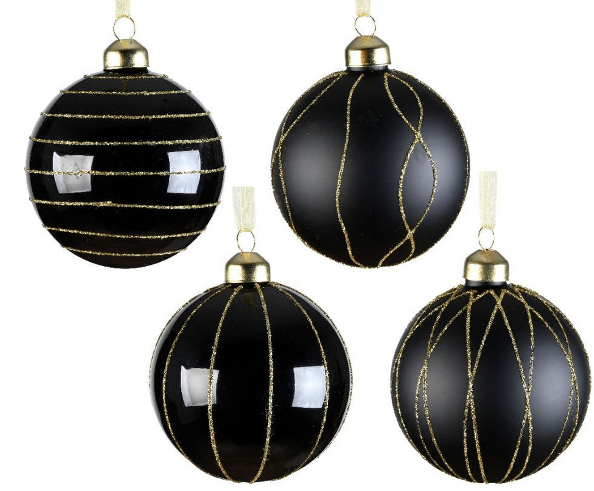 GLOB DE CRĂCIUN - negru, Konventionell, sticlă (8,00/8,00/8,00cm) - X-Mas