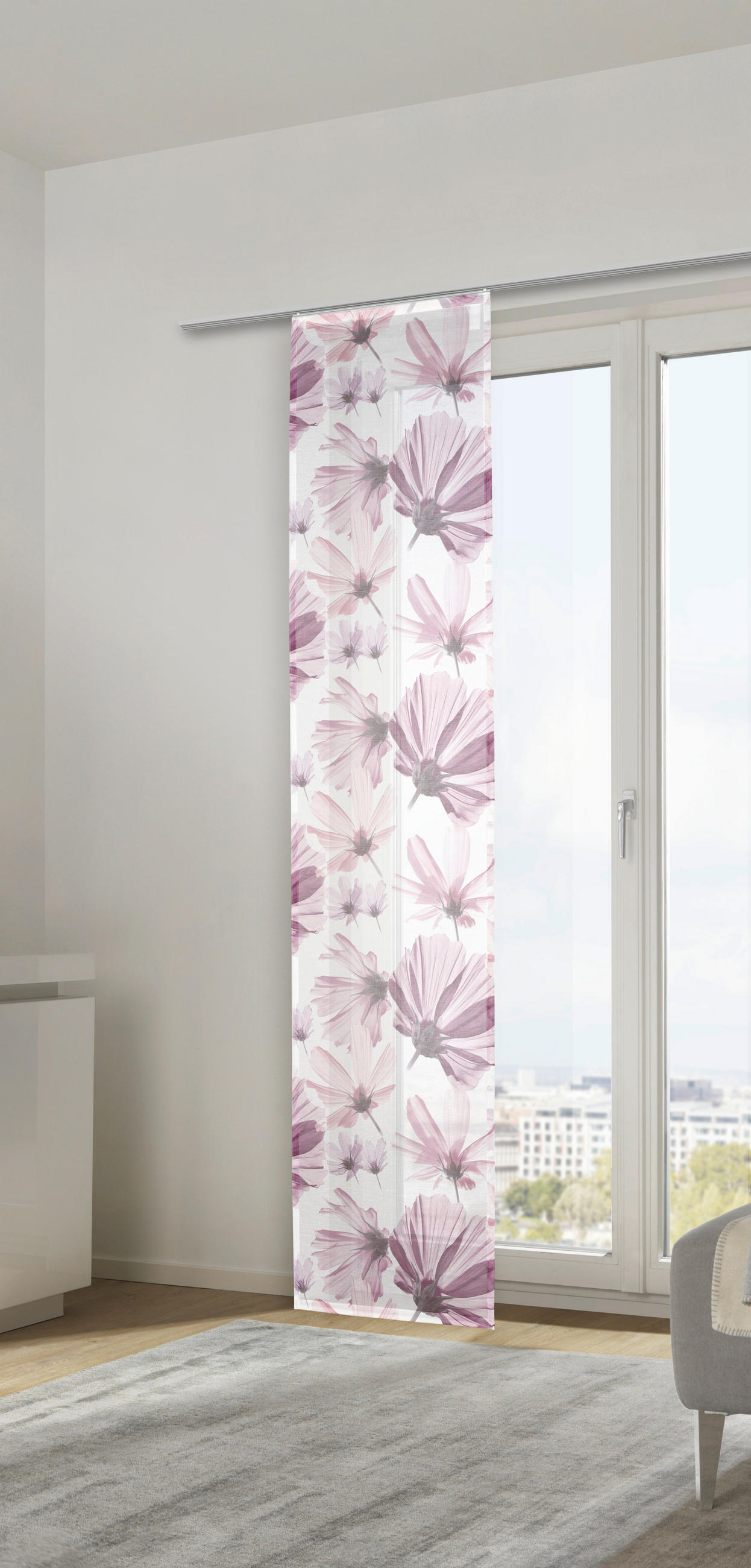 FLÄCHENVORHANG halbtransparent 60/245 cm - Flieder, Basics, Textil (60/245cm) - Ambiente