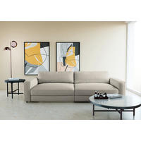 BIGSOFA in Cord Grau  - Schwarz/Grau, Modern, Kunststoff/Textil (264/84/125cm) - Trendmanufaktur