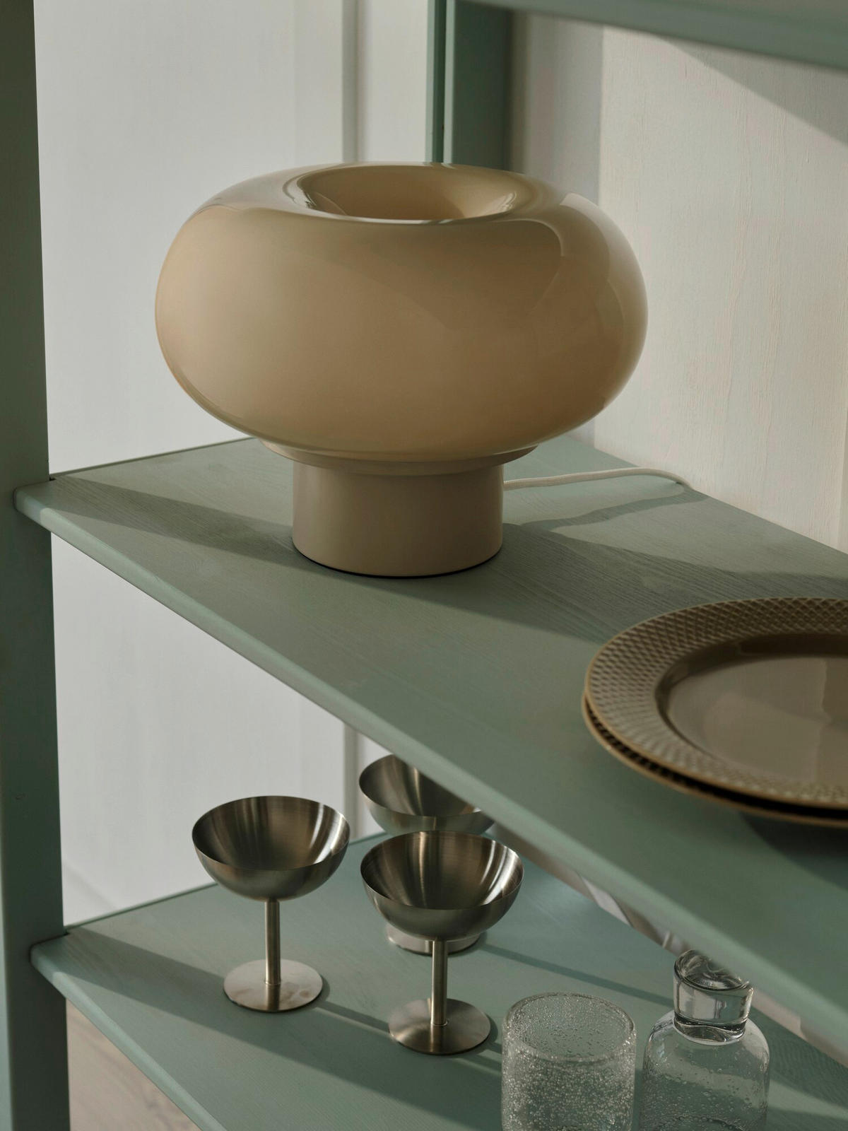 TISCHLEUCHTE Malti 21/27.5/27.5 cm  - Beige, Design, Glas (21/27.5/27.5cm) - Nordlux