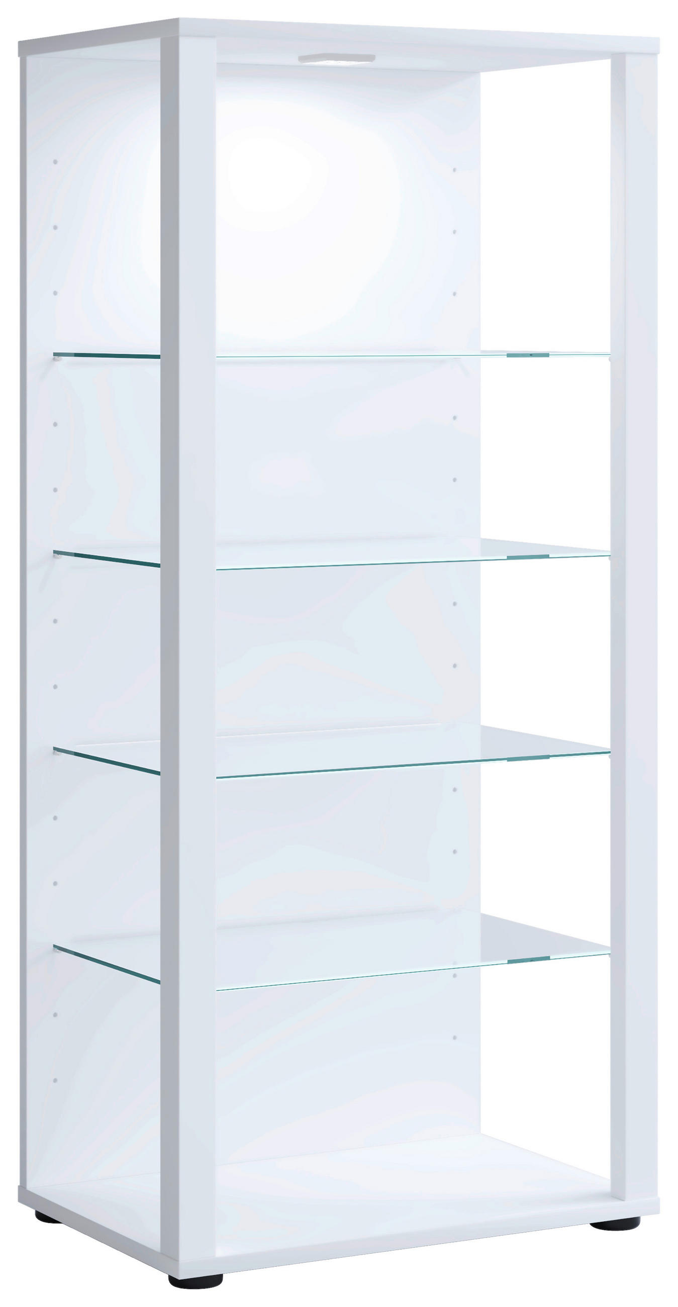 VITRINA, bela - črna/bela, Moderno, umetna masa/steklo (51,8/114,5/34,8cm) - MID.YOU