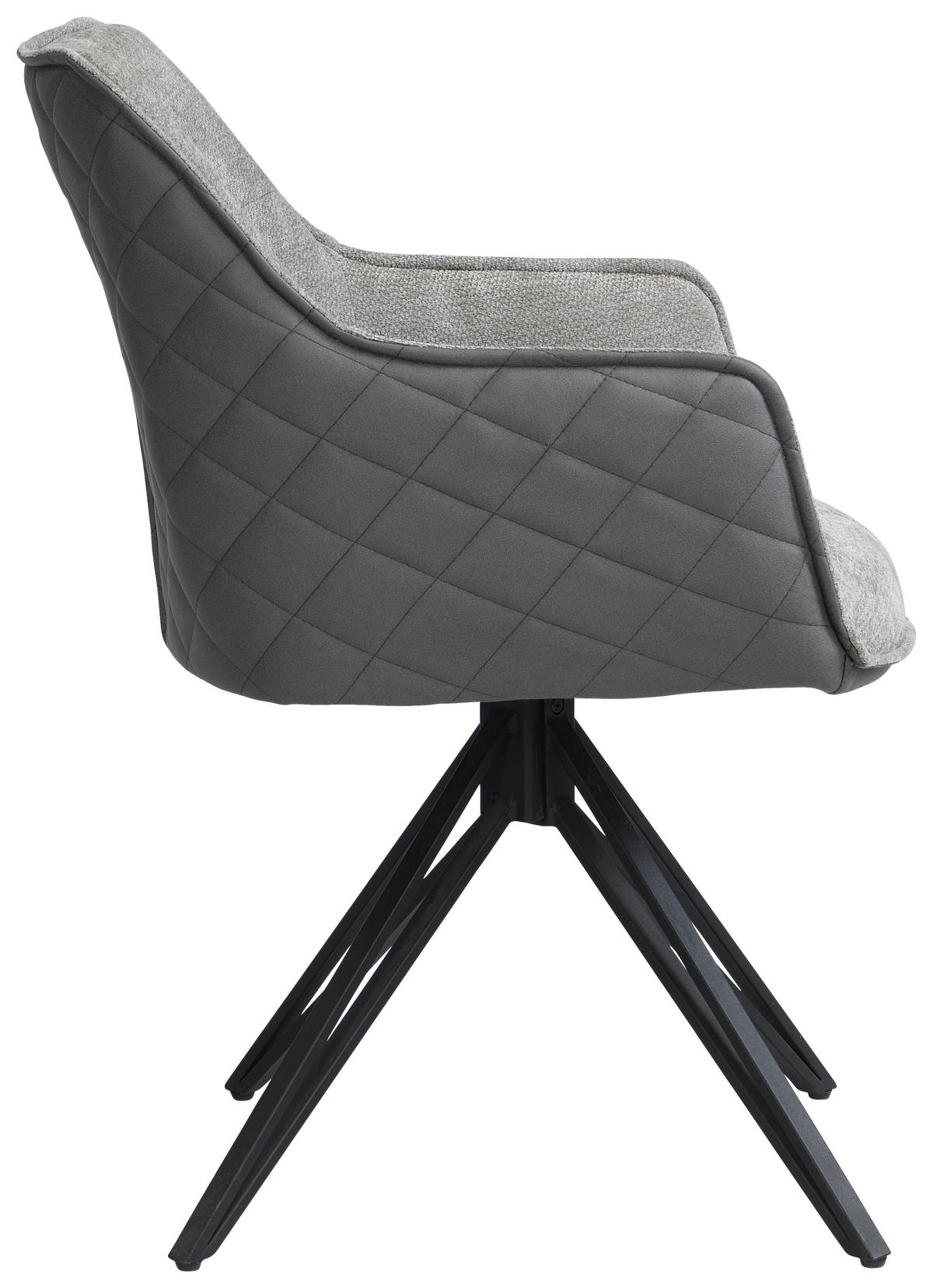 STOLICA S NASLONOM ZA RUKE  siva, crna, tamno siva  metal, tekstil      - siva/tamno siva, Moderno, metal/tekstil (57/82/61cm) - Livetastic