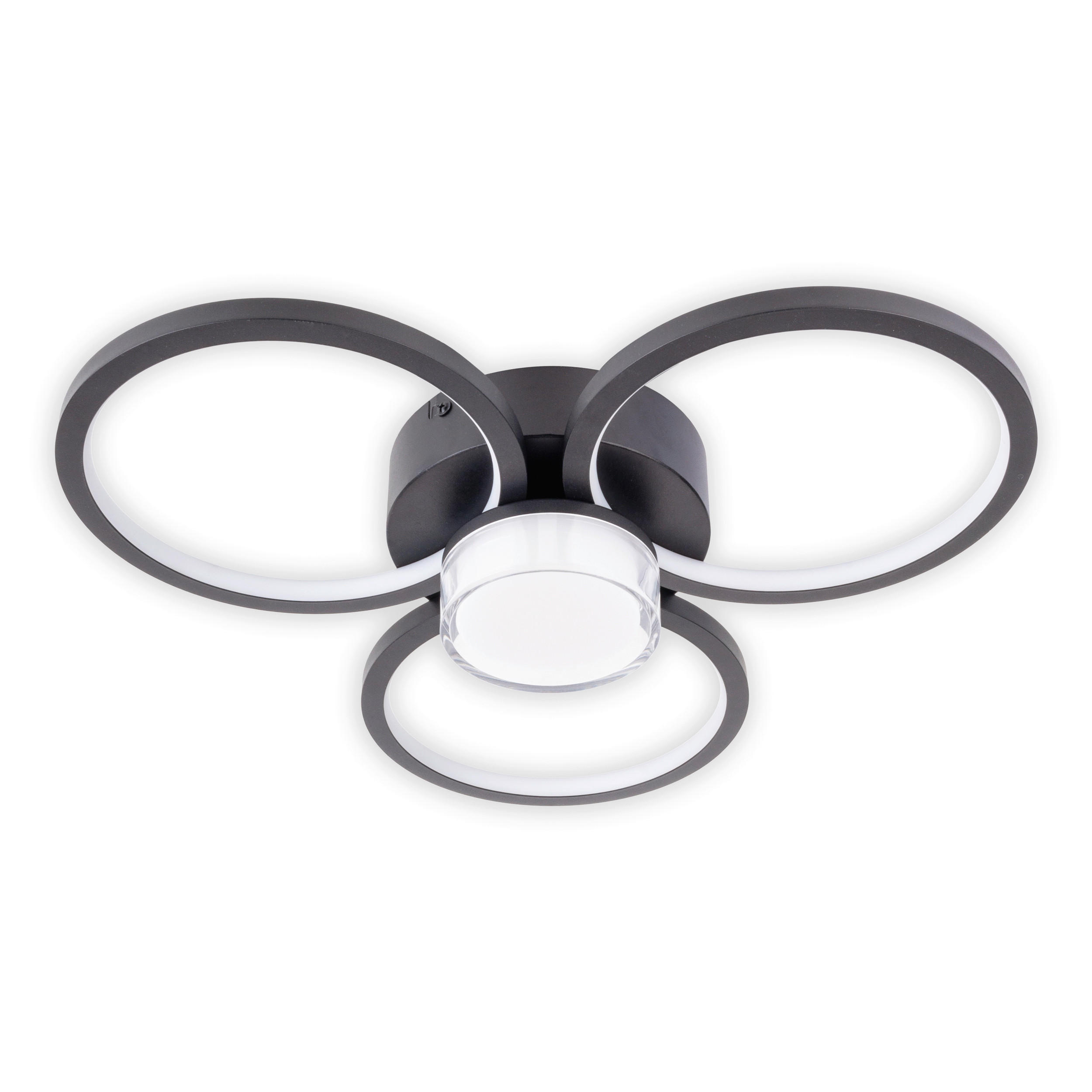 LED-DECKENLEUCHTE Cimo 43.6/9.5 cm   - Schwarz/Weiß, KONVENTIONELL, Kunststoff/Metall (43.6/9.5cm) - Näve