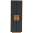 GARDEROBENSCHRANK  in 72/198/37 cm  - Eichefarben/Anthrazit, MODERN, Glas/Holz (72/198/37cm) - Linea Natura