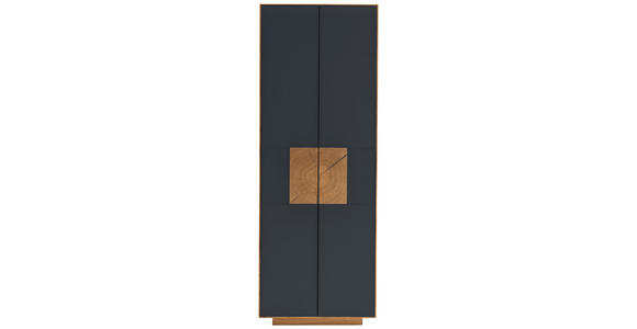 GARDEROBENSCHRANK  in 72/198/37 cm  - Eichefarben/Anthrazit, MODERN, Glas/Holz (72/198/37cm) - Linea Natura