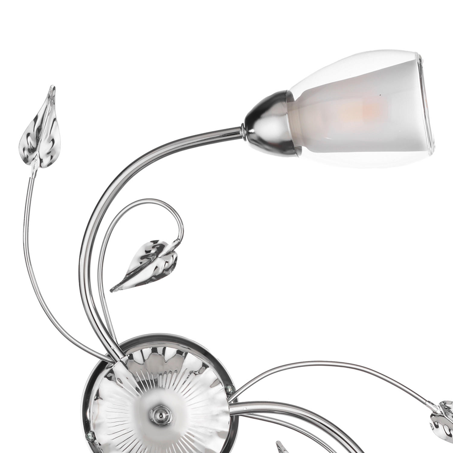DECKENLEUCHTE  50/20 cm    - Chromfarben, KONVENTIONELL, Glas/Metall (50/20cm)
