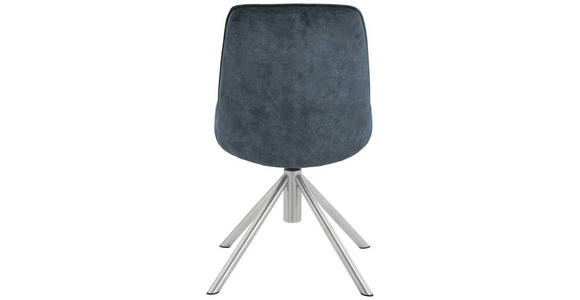 STUHL  , Stoffauswahl, Typenauswahl, Sitzfläche 360° drehbar  , Flachgewebe  ,  - Edelstahlfarben/Petrol, Design, Textil/Metall (49/88/64cm) - Novel