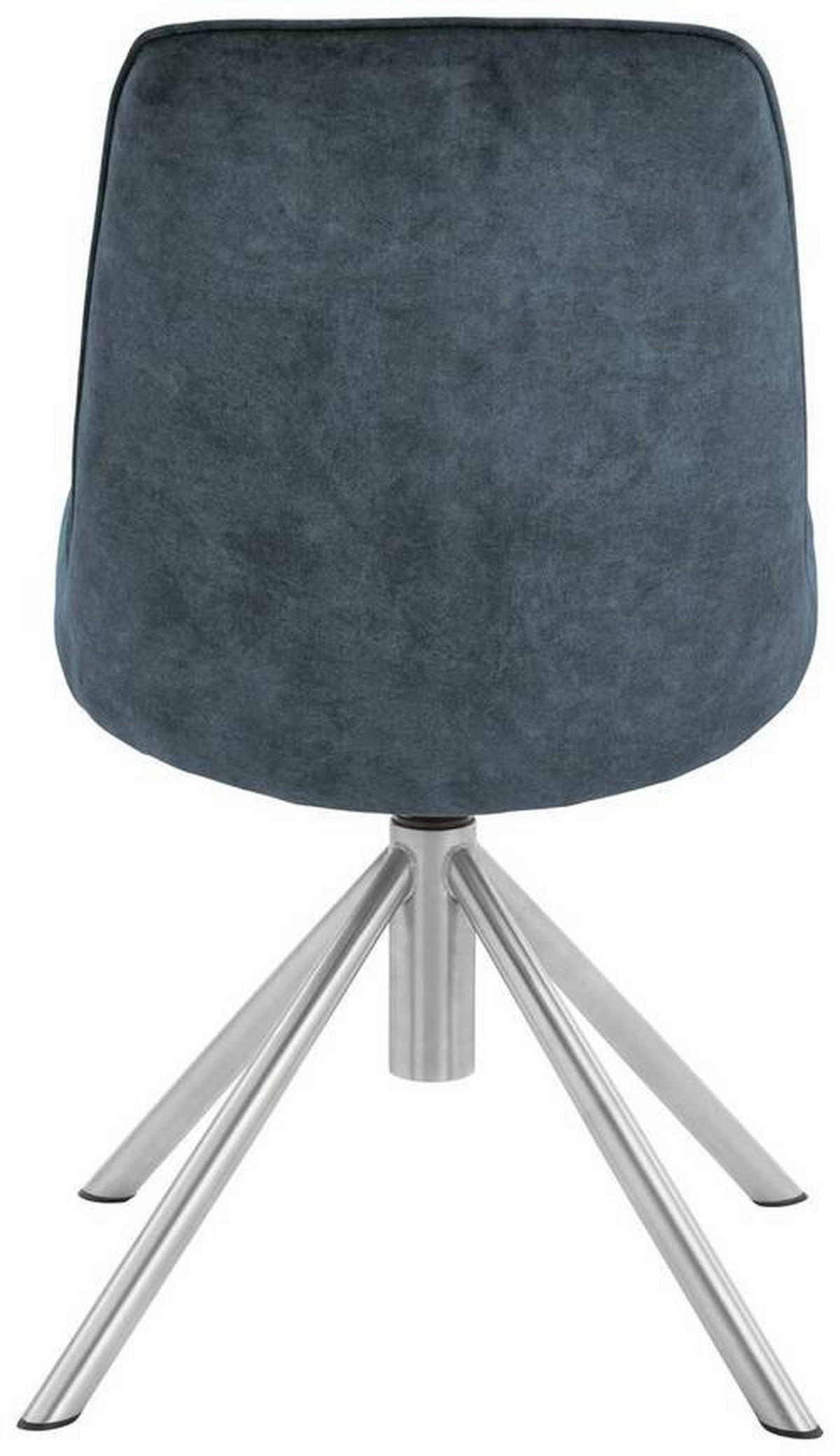 STUHL drehbar  in Edelstahl Flachgewebe Metall, Textil  - Edelstahlfarben/Petrol, Design, Textil/Metall (49/88/64cm) - Novel