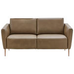 2-SITZER-SOFA  in Echtleder Olivgrün   - Eichefarben/Beige, Natur, Leder/Holz (182/86/87cm) - Valnatura