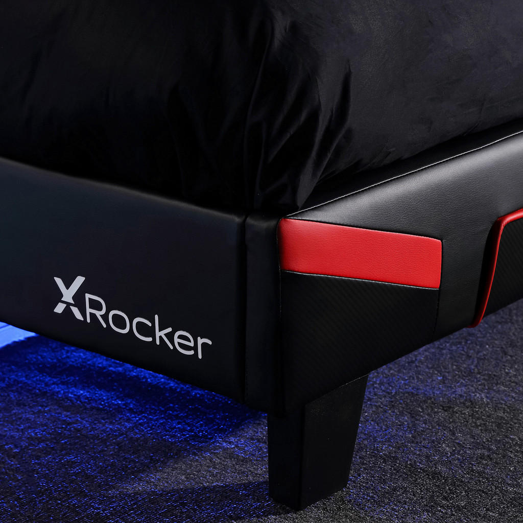 Thumbnail - X Rocker Bett, Rot, Schwarz, Holzwerkstoff, 1-Zonen, 90x190 cm, gepolstertes Kopfteil, Kinder- & Jugendzimmer, Kindermöb...