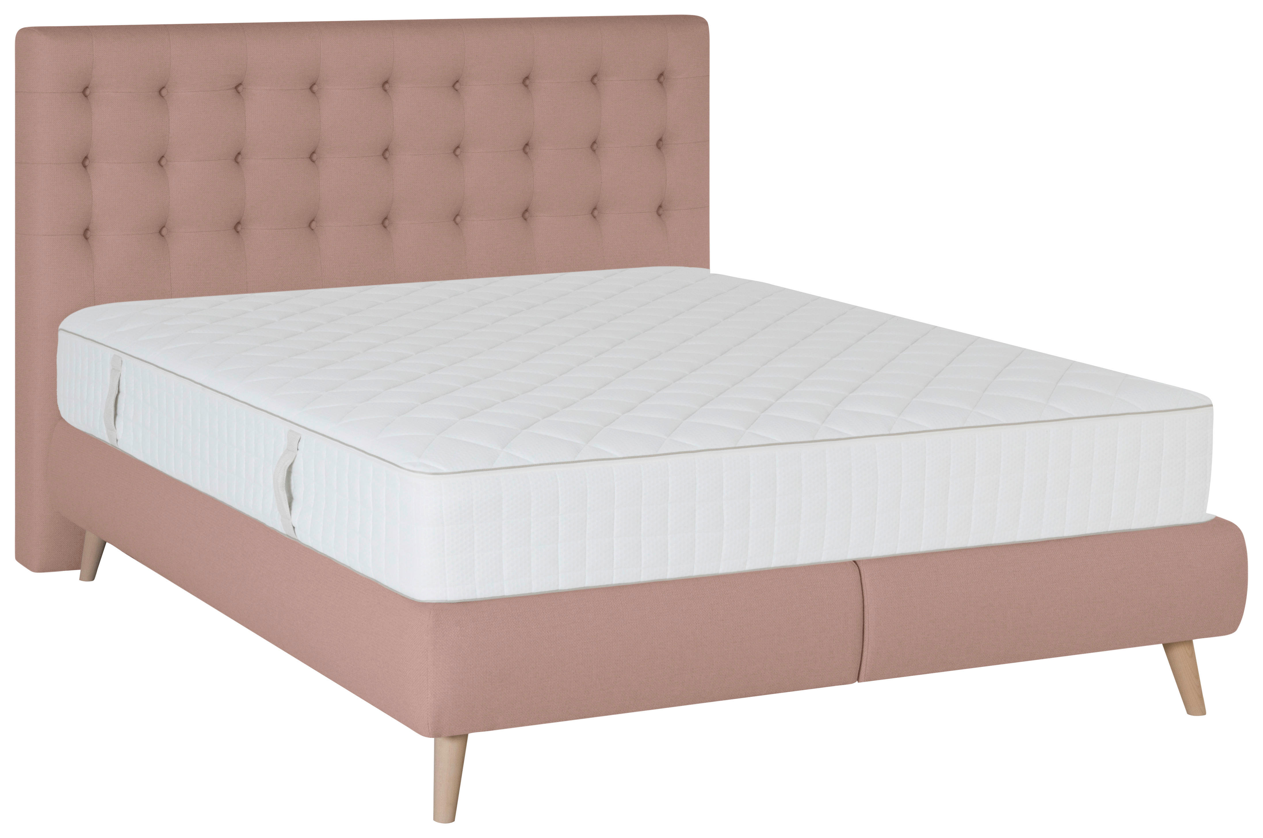 BOXSPRINGBETT 140/200 cm  in Rosa  - Rosa, Design, Holz/Textil (140/200cm) - Carryhome