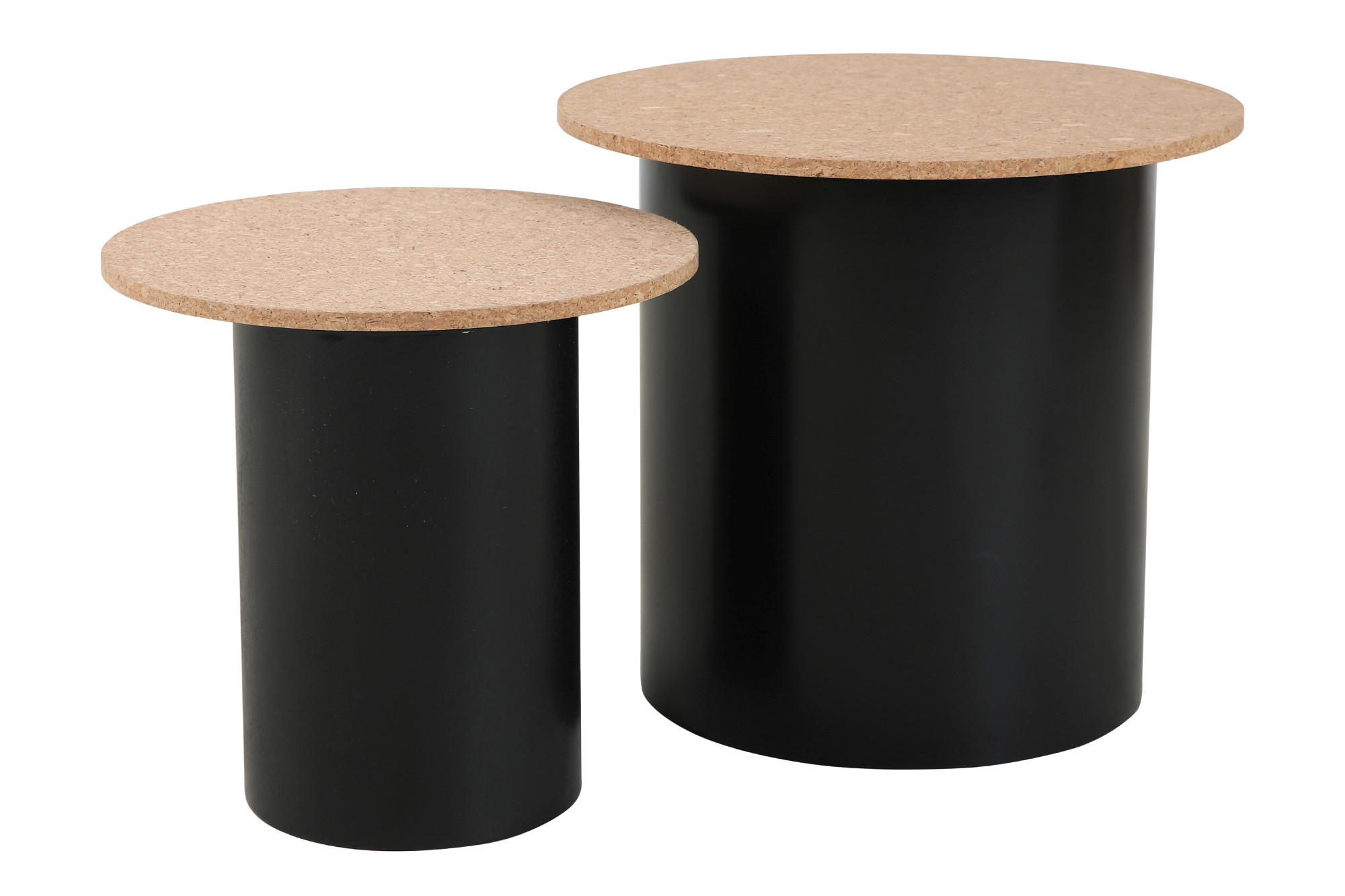 Mid.you Beistelltischset Natur, Schwarz 50-40x45-38x50-40 cm