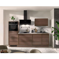 KÜCHENBLOCK 264 cm   in Nussbaumfarben  - Beige/Nussbaumfarben, Trend, Holzwerkstoff/Kunststoff (264cm) - P & B