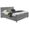 BOXSPRINGBETT 120/200 cm  in Grau  - Chromfarben/Grau, KONVENTIONELL, Kunststoff/Textil (120/200cm) - Hom`in