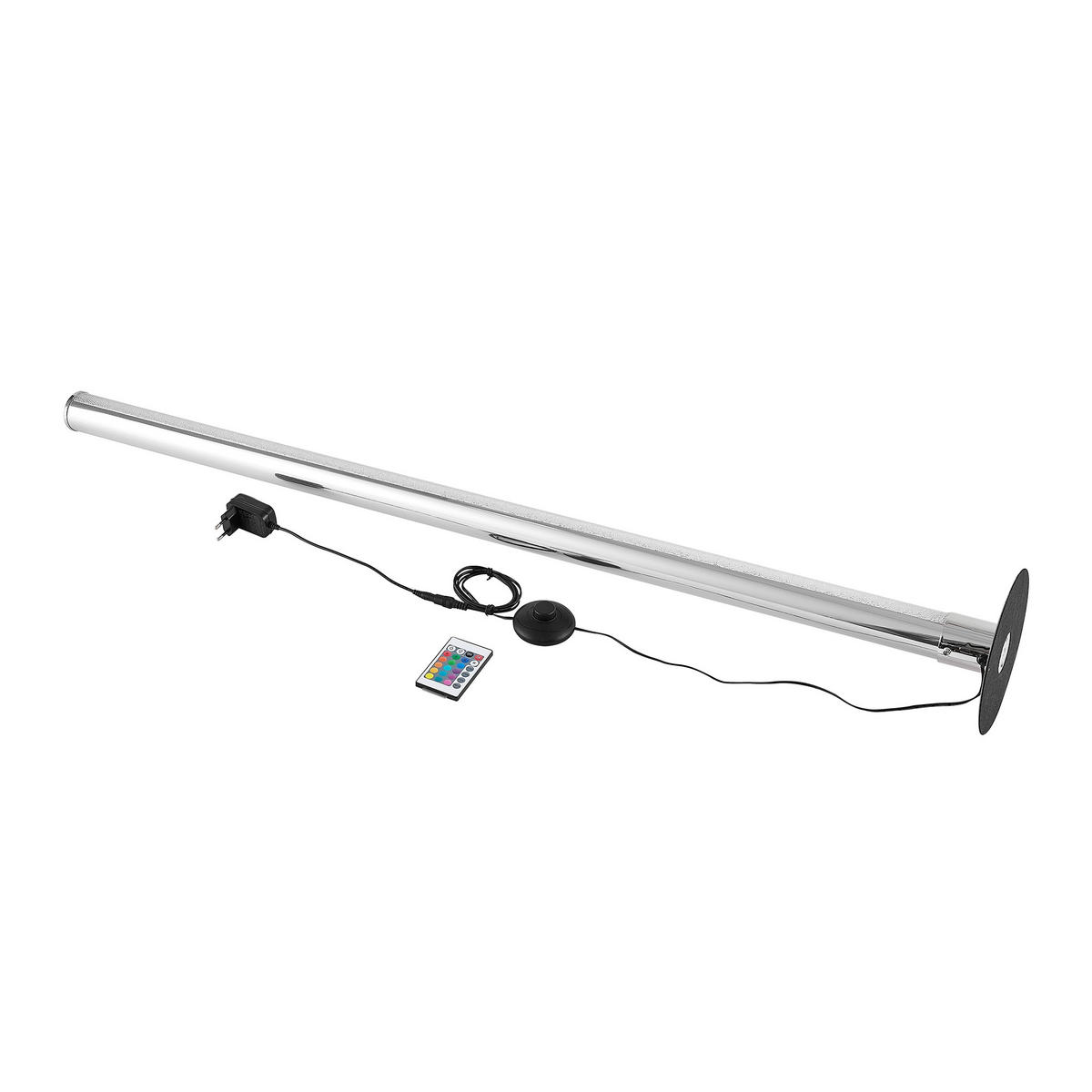 LED-STEHLEUCHTE Abbie 17,5/120 cm   - Chromfarben/Weiß, Basics, Kunststoff/Metall (17,5/120cm) - Novel