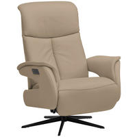 RELAXSESSEL in Leder Cappuccino  - Schwarz/Cappuccino, Design, Leder/Metall (78/106/88cm) - Welnova