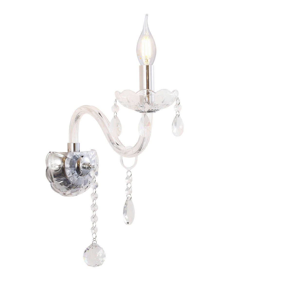 VÄGGLAMPA Cristallo 12/25/37 cm   - transparent, Klassisk, metall (12/25/37cm)