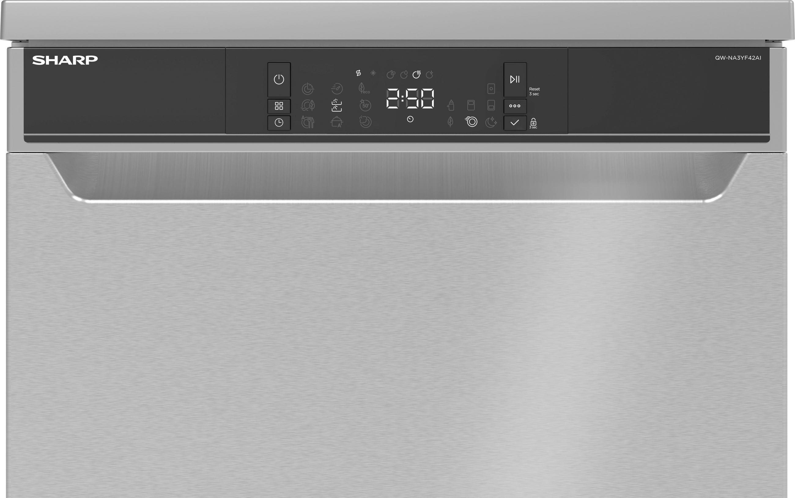 GESCHIRRSPÜLER QW-NA3YF42AI-DE  - Edelstahlfarben, KONVENTIONELL, Kunststoff/Metall (59,8/82/57cm) - Sharp