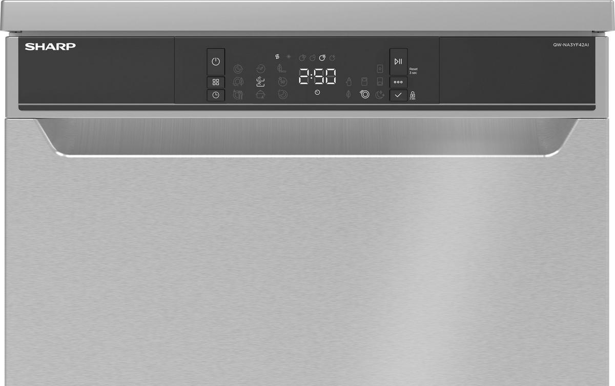 GESCHIRRSPÜLER QW-NA3YF42AI-DE  - Edelstahlfarben, KONVENTIONELL, Kunststoff/Metall (59,8/82/57cm) - Sharp