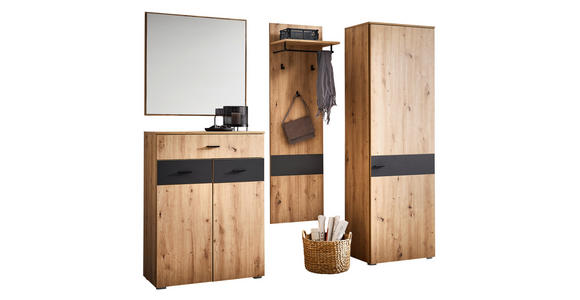 GARDEROBE 4-teilig  in 180/198/38 cm  - Anthrazit/Eiche Artisan, KONVENTIONELL, Holzwerkstoff (180/198/38cm) - Carryhome