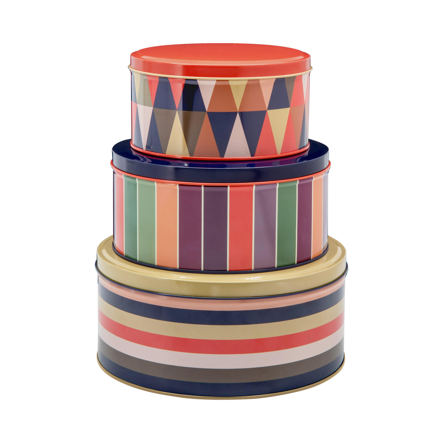 KEKSDOSENSET 3-teilig  - Multicolor, Basics, Metall (19,8/19,8/9cm)