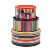 KEKSDOSENSET 3-teilig  - Multicolor, Basics, Metall (19,8/19,8/9cm)