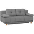 BOXSPRINGSOFA in Webstoff Grau  - Eichefarben/Grau, MODERN, Holz/Textil (202/92/104cm) - Novel