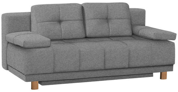 BOXSPRINGSOFA in Webstoff Grau  - Eichefarben/Grau, MODERN, Holz/Textil (202/92/104cm) - Novel