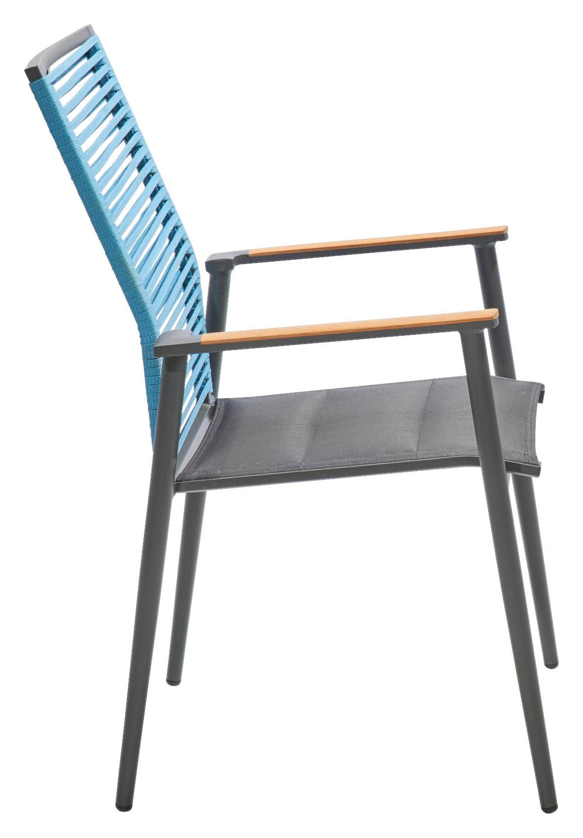 STAPELSESSEL Aluminium Anthrazit, Blau, Schwarz  - Blau/Anthrazit, Design, Holz/Textil (61/94/66cm) - Musterring