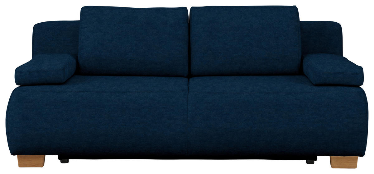 BOXSPRINGSOFA in Webstoff Dunkelblau  - Naturfarben/Dunkelblau, Design, Holz/Textil (205/93/108cm) - Venda