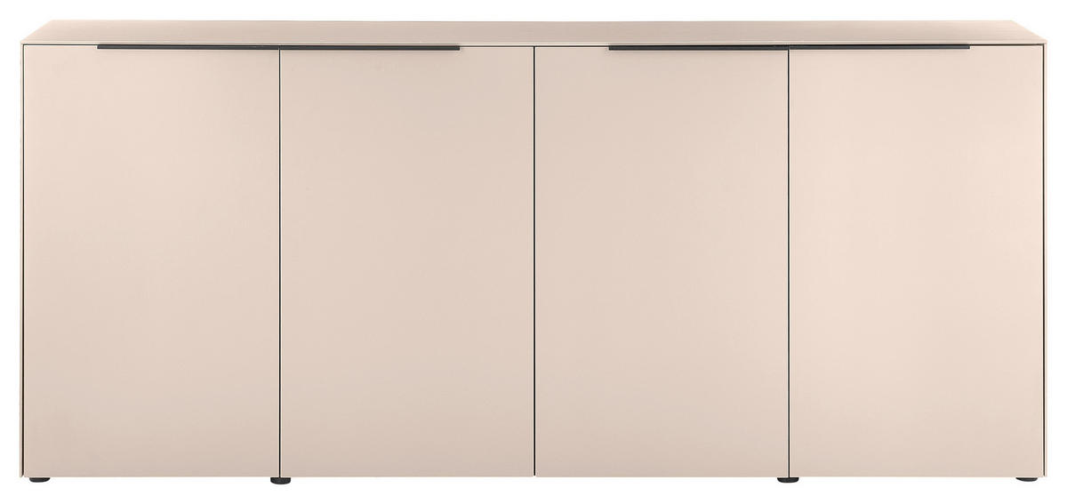 SIDEBOARD  200/87/38 cm  - Kaschmir/Schwarz, Design, Holzwerkstoff/Kunststoff (200/87/38cm) - Voleo