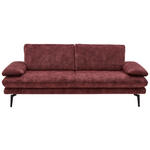 3-SITZER-SOFA in Velours Dunkelrot  - Beige/Schwarz, Design, Textil/Metall (222/89/104cm) - Dieter Knoll