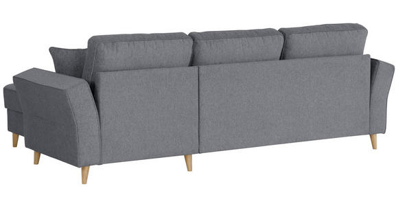 ECKSOFA in Flachgewebe Dunkelgrau  - Eichefarben/Dunkelgrau, KONVENTIONELL, Holz/Textil (265/159cm) - Carryhome